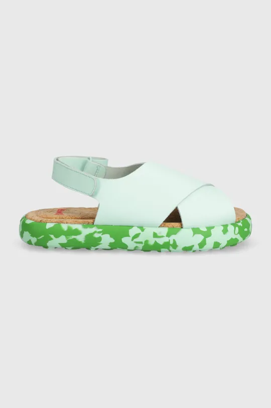 Дитячі шкіряні сандалі Camper зелений