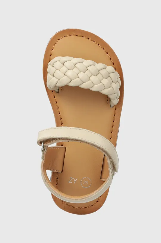 béžová Detské kožené sandále zippy