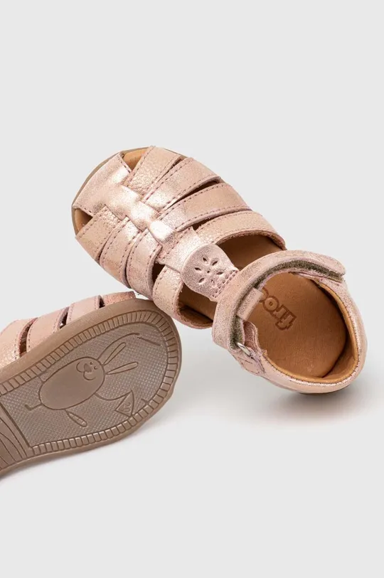 ružová Detské kožené sandále Froddo