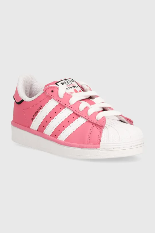 рожевий Дитячі шкіряні кросівки adidas Originals Для дівчаток