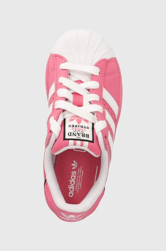 rosa adidas Originals scarpe da ginnastica per bambini in pelle