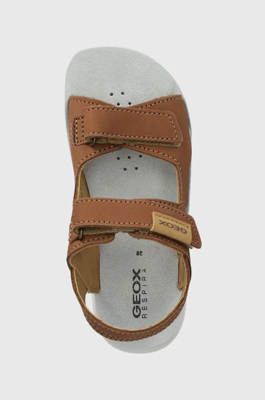hnedá Detské nubukové sandále Geox SANDAL LIGHTFLOPPY