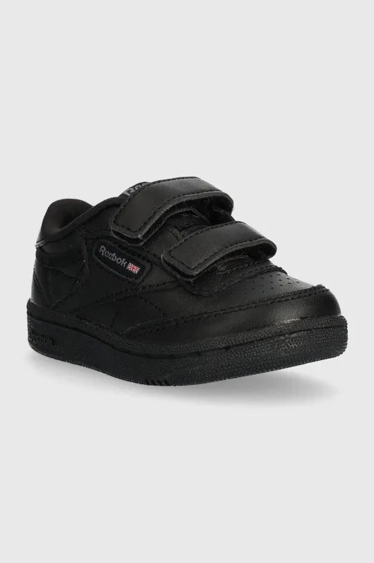 Детские кожаные кроссовки Reebok Classic чёрный