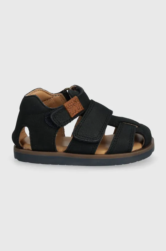 Detské kožené sandále zippy čierna