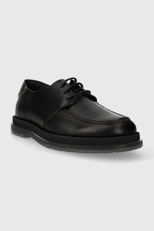 Kožne cipele HUGO Chaol crna