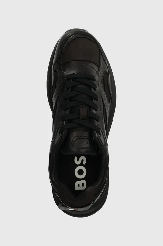 μαύρο Δερμάτινα αθλητικά παπούτσια BOSS Levitt