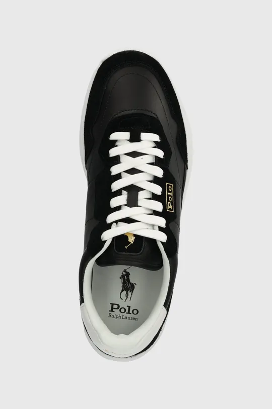 μαύρο Δερμάτινα αθλητικά παπούτσια Polo Ralph Lauren Spa Racer100