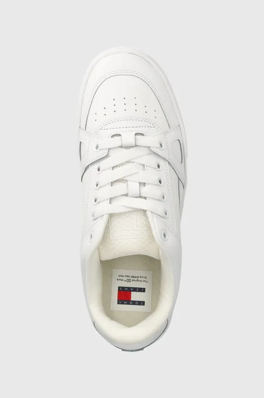 biały Tommy Jeans sneakersy skórzane TJM VULCANIZED FOXING FLAG