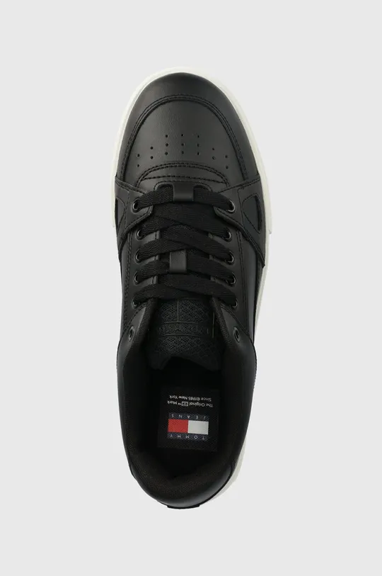 μαύρο Δερμάτινα αθλητικά παπούτσια Tommy Jeans TJM VULCANIZED FOXING FLAG