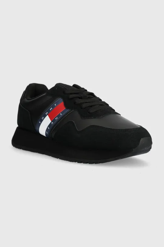 Шкіряні кросівки Tommy Jeans TJM MODERN RUNNER чорний