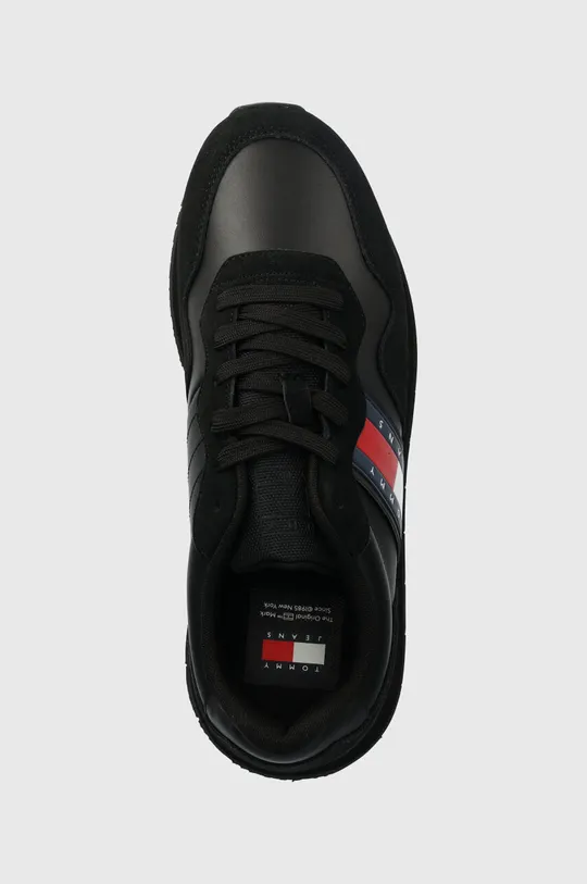μαύρο Δερμάτινα αθλητικά παπούτσια Tommy Jeans TJM MODERN RUNNER