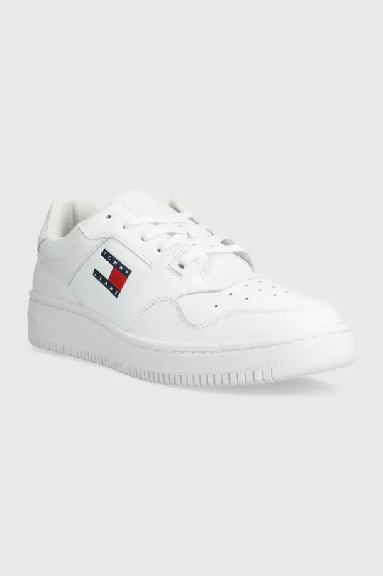 Δερμάτινα αθλητικά παπούτσια Tommy Jeans TJM RETRO BASKET ESS λευκό