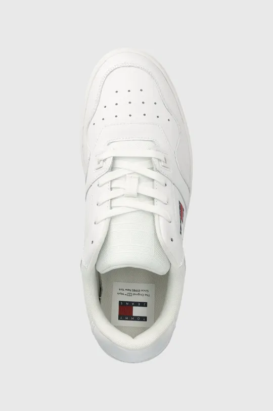 biały Tommy Jeans sneakersy skórzane TJM RETRO BASKET ESS