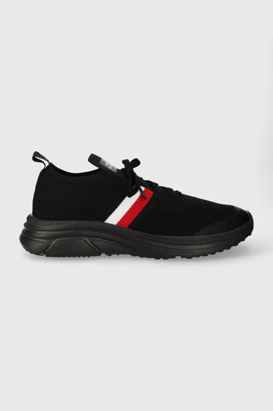 fekete Tommy Hilfiger sportcipő MODERN RUNNER KNIT STRIPES ESS Férfi