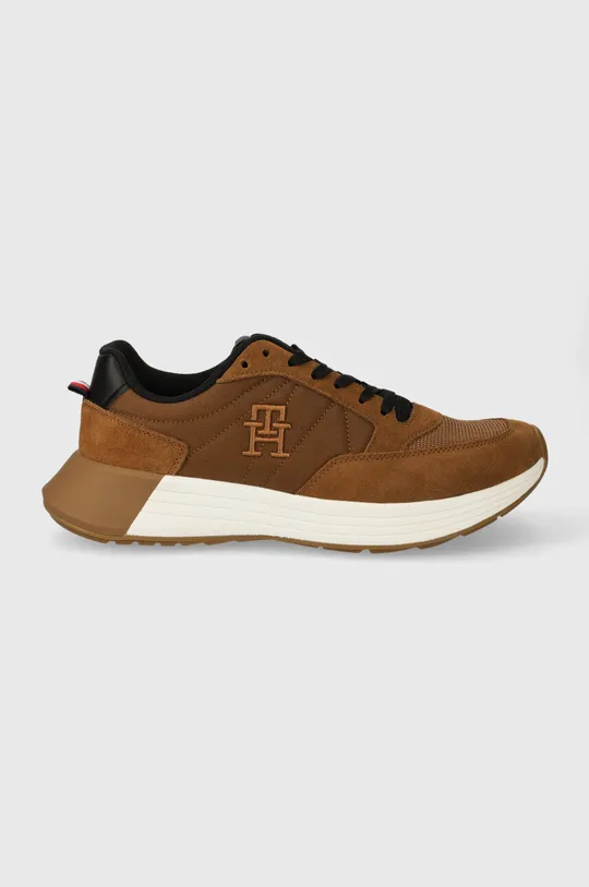 brązowy Tommy Hilfiger sneakersy CLASSIC ELEVATED RUNNER MIX Męski
