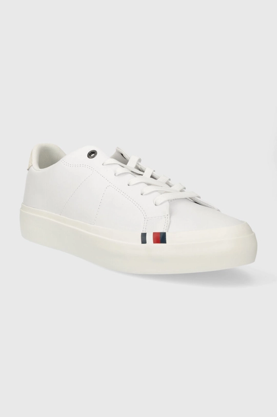 Kožené tenisky Tommy Hilfiger THICK VULC LOW PREMIUM LTH biela