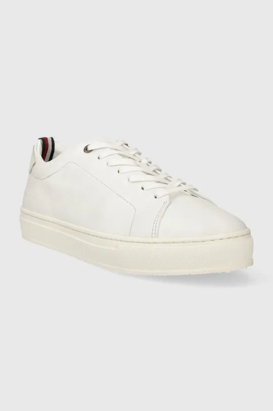 Δερμάτινα αθλητικά παπούτσια Tommy Hilfiger PREMIUM CUPSOLE GRAINED LTH λευκό