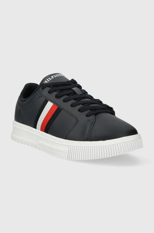 Кожаные кроссовки Tommy Hilfiger SUPERCUP LTH STRIPES ESS тёмно-синий