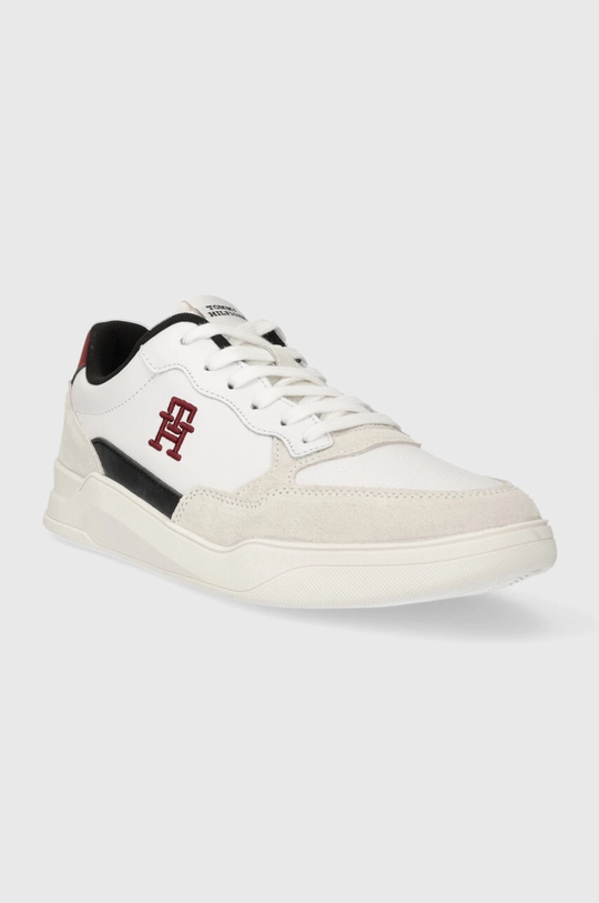 Kožené tenisky Tommy Hilfiger ELEVATED CUPSOLE LTH MIX biela