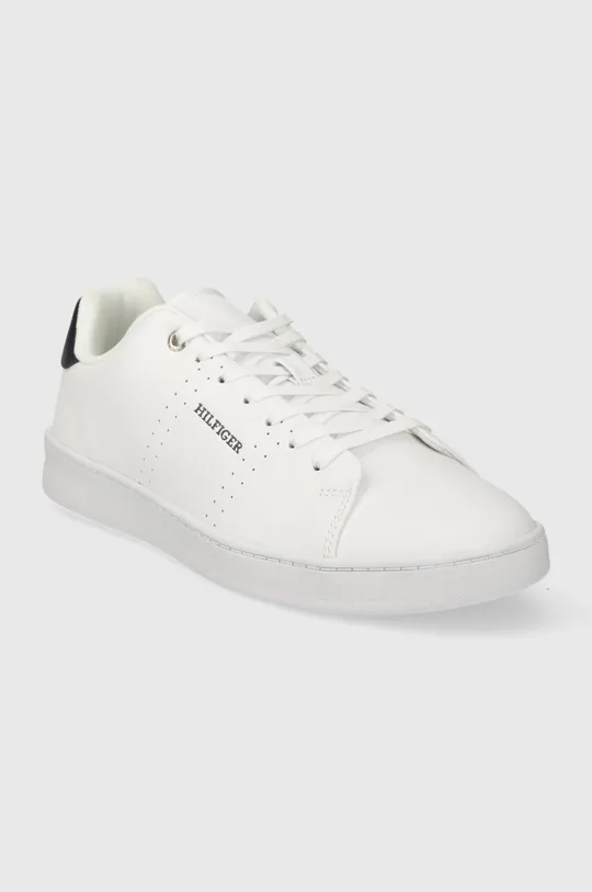 Usnjene superge Tommy Hilfiger COURT CUP LTH PERF DETAIL bela