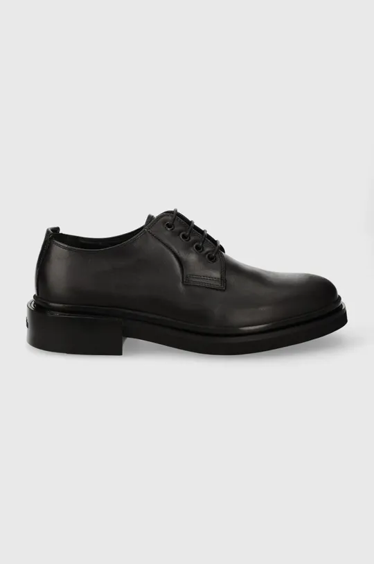 μαύρο Δερμάτινα κλειστά παπούτσια Calvin Klein POSTMAN DERBY Ανδρικά