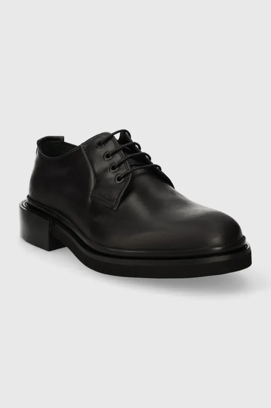 Δερμάτινα κλειστά παπούτσια Calvin Klein POSTMAN DERBY μαύρο