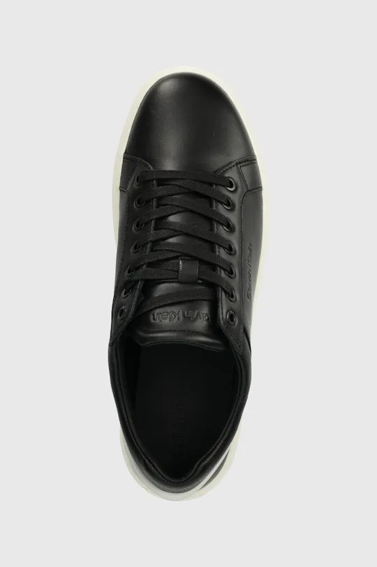 fekete Calvin Klein bőr sportcipő LOW TOP LACE UP ARCHIVE STRIPE