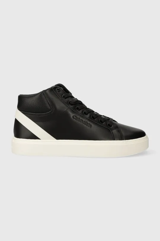 nero Calvin Klein sneakers in pelle HIGH TOP LACE UP ARCHIVE STRIPE Uomo