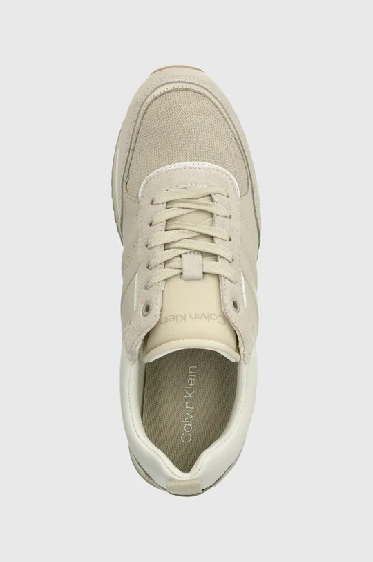 μπεζ Δερμάτινα αθλητικά παπούτσια Calvin Klein LOW TOP LACE UP MIX