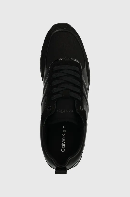 nero Calvin Klein sneakers in pelle LOW TOP LACE UP MIX