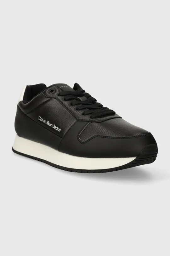 Calvin Klein Jeans sneakersy RETRO RUNNER LOW LTH IN SAT czarny