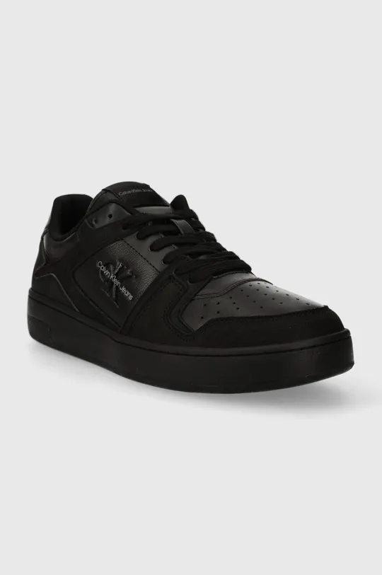 Δερμάτινα αθλητικά παπούτσια Calvin Klein Jeans BASKET CUPSOLE LOW LTH ML FAD μαύρο