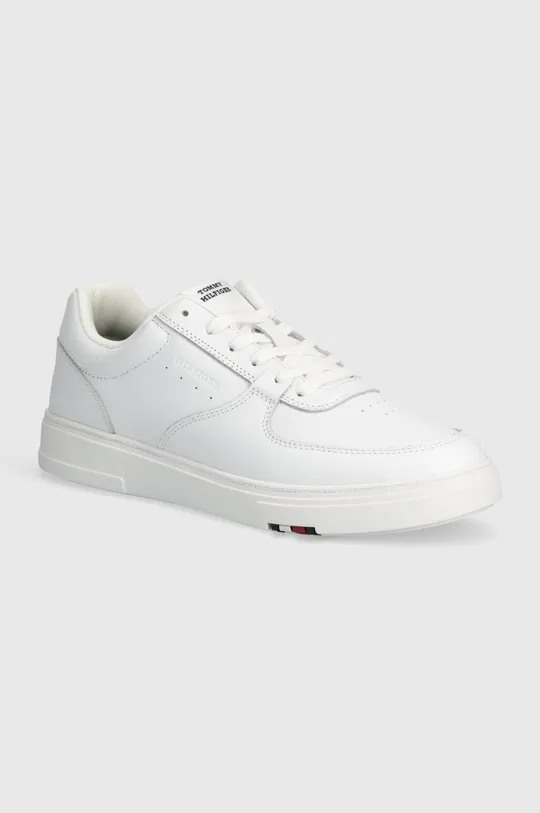 λευκό Δερμάτινα αθλητικά παπούτσια Tommy Hilfiger MODERN CUP CORPORATE LTH Ανδρικά