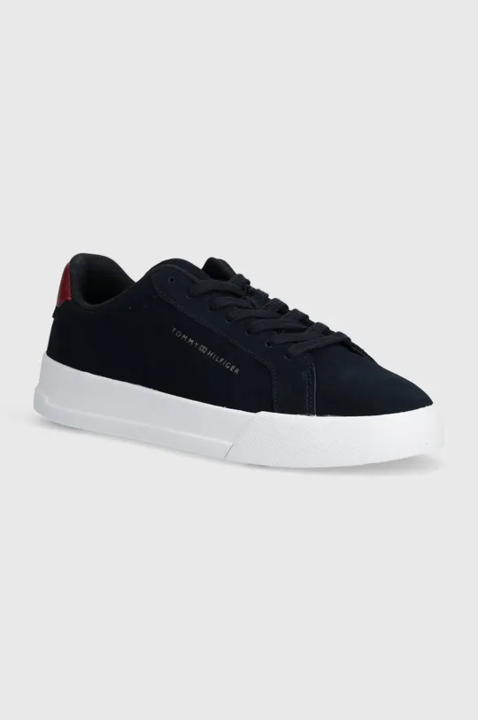 σκούρο μπλε Σουέτ αθλητικά παπούτσια Tommy Hilfiger TH COURT BETTER SUEDE Ανδρικά