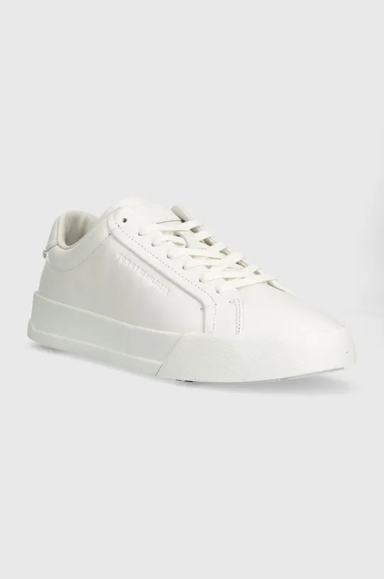 Δερμάτινα αθλητικά παπούτσια Tommy Hilfiger TH COURT PREMIUM BEST λευκό