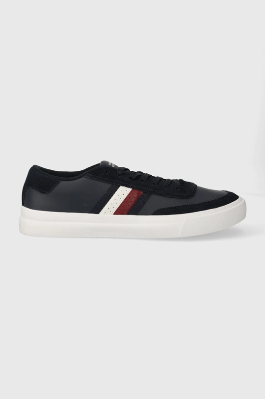 tmavomodrá Kožené tenisky Tommy Hilfiger TH CUPSET RWB LTH Pánsky