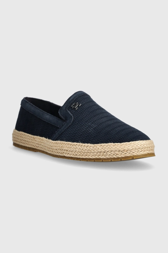 Espadrile od brušene kože Tommy Hilfiger TH ESAPDRILLE CLASSIC SUEDE mornarsko plava