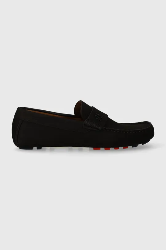 Nubukové mokasíny Tommy Hilfiger TH CLASSIC NUBUCK DRIVER čierna