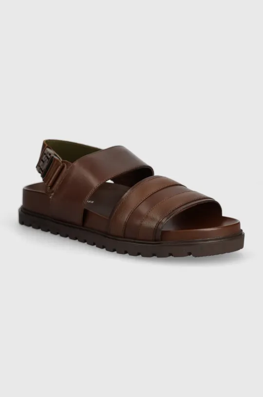 коричневий Шкіряні сандалі Tommy Hilfiger ELEVATED TH BUCKLE LTH SANDAL Чоловічий