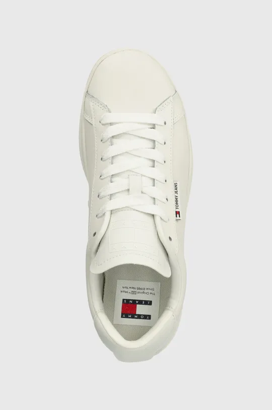 biały Tommy Jeans sneakersy skórzane TJM LEATHER LOW CUPSOLE