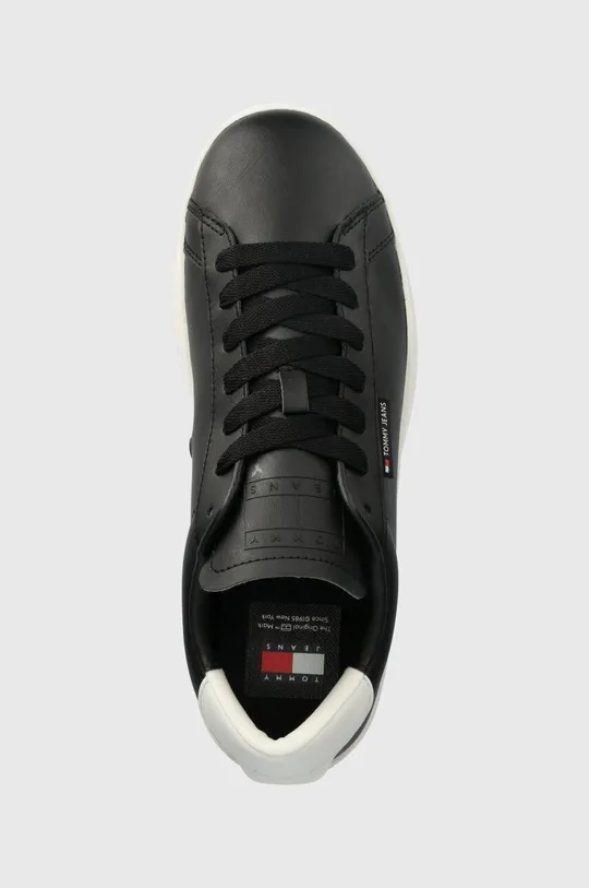 μαύρο Δερμάτινα αθλητικά παπούτσια Tommy Jeans TJM LEATHER LOW CUPSOLE