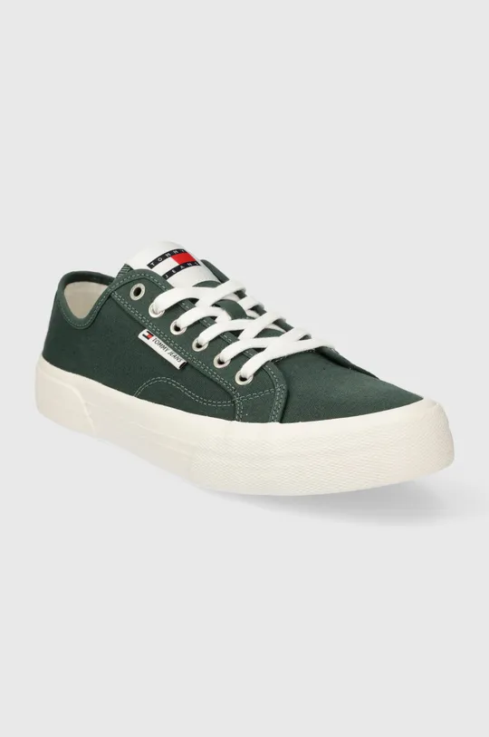 Πάνινα παπούτσια Tommy Jeans TJM LACE UP CANVAS COLOR πράσινο