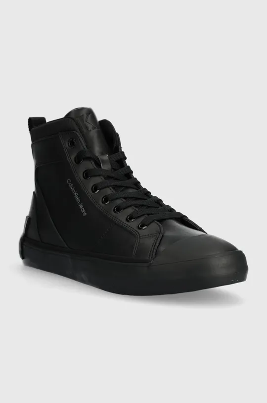Πάνινα παπούτσια Calvin Klein Jeans VULCANIZED MID LACEUP MIX IN UC μαύρο
