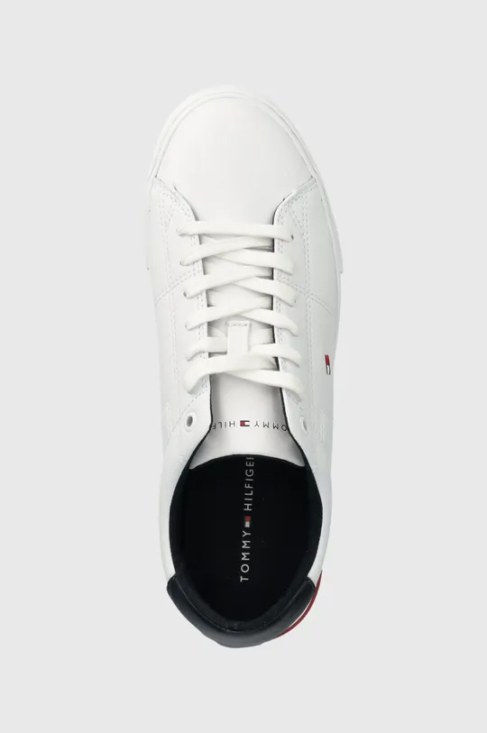 λευκό Δερμάτινα αθλητικά παπούτσια Tommy Hilfiger ESSENTIAL LEATHER DETAIL VULC