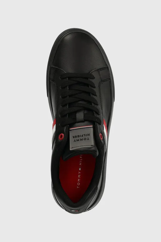μαύρο Δερμάτινα αθλητικά παπούτσια Tommy Hilfiger ESSENTIAL LEATHER CUPSOLE