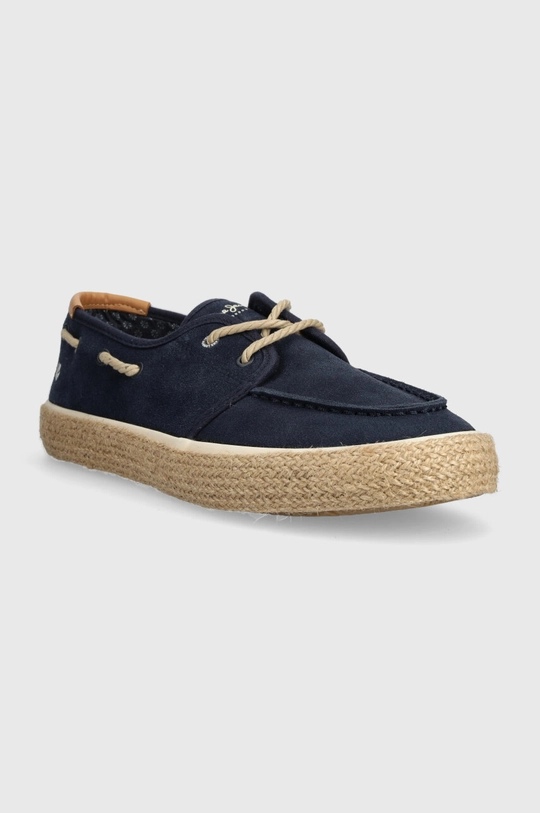 Espadrile od brušene kože Pepe Jeans PMS10325 mornarsko plava