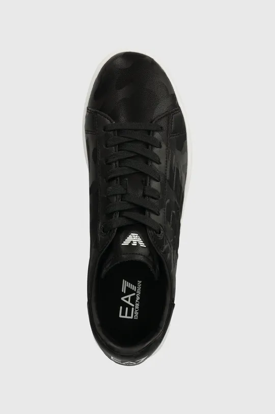 μαύρο Δερμάτινα αθλητικά παπούτσια EA7 Emporio Armani