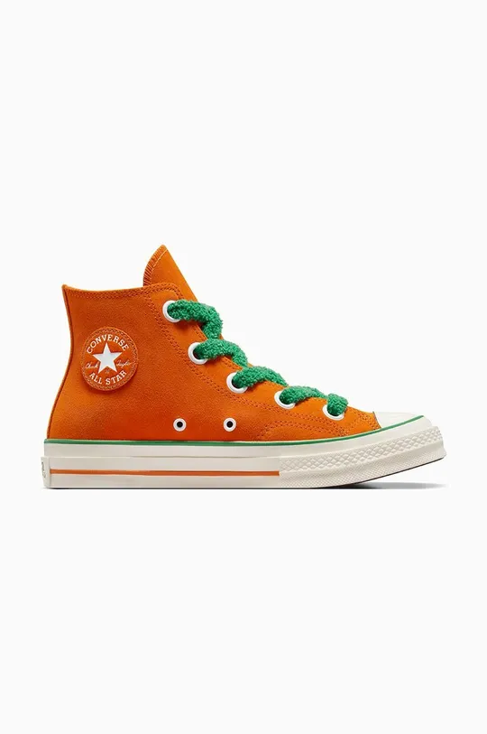 πορτοκαλί Σουέντ αθλητικά παπούτσια Converse Converse x Wonka Chuck 70 Oompa Loompa Ανδρικά
