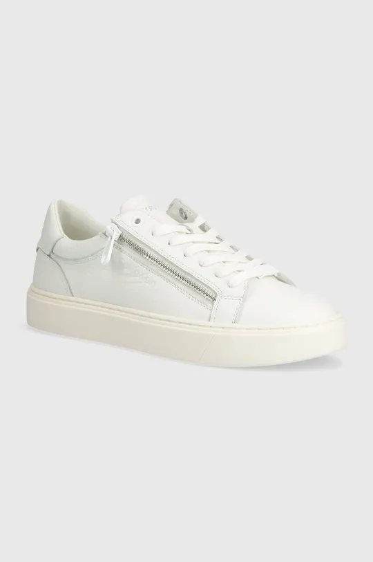 λευκό Δερμάτινα αθλητικά παπούτσια Calvin Klein LOW TOP LACE UP W/ZIP Ανδρικά