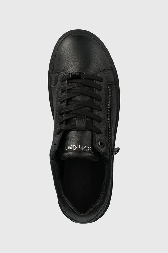 μαύρο Δερμάτινα αθλητικά παπούτσια Calvin Klein LOW TOP LACE UP W/ZIP